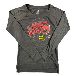 NHL Chicago Blackhawks Long Sleeve Shirt Gray Womens Size‎ Small Hockey Tee